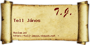 Tell János névjegykártya