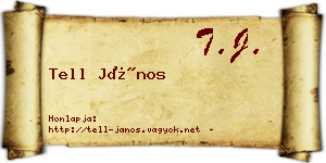 Tell János névjegykártya