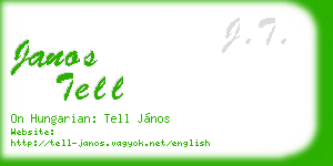 janos tell business card